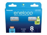 1x8 Panasonic Eneloop Mignon AA 2000mAh Ni-MH BK-3MCDE/8BE