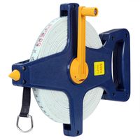 Deuba Rollbandmaß 50m/100m Beidseitig markiert Fiberglas Öse Maßband Bandmaß Messband Rollmeter Rollmaßband, Model:50m