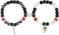 Matching Armbänder für Paare, beste Freunde, Spider Kitty Magnetische Paare Armbänder, Fernbeziehung Armband, Mode Schmuck Geschenke für Valentinstag