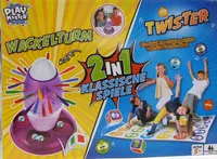 Play Master 2 in 1 Spieleset - Wackelturm und Geschicklichkeitsspiel / Balancespiel