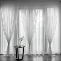 3er-Pack Gardinen weiß, Transparent Vorhang Set, Modern Schlafzimmer Wohnzimmer Vorhang, 100x200 cm