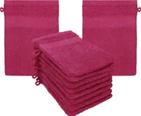 Betz 10 Stück Waschhandschuhe 16x21 cm PALERMO 100% Baumwolle  Farbe: cranberry