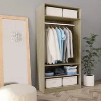 Möbel Kleiderschrank Sonoma-Eiche 100x50x200 cm Holzwerkstoff DE23728