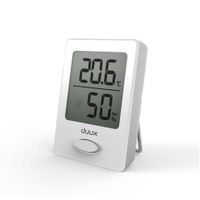 Duux Sense Hygrometer + Thermometer Weiß | Wandschlitz | Magnetbefestigung | Tischständer | Komfort-Anzeige