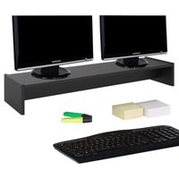 Monitorständer ZOOM für 2 Monitore Bildschirmerhöhung Schreibtischaufsatz Tischaufsatz 100 x 15 x 27 cm in schwarz