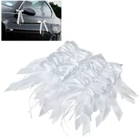100 Stück Antennenschleifen Autoschleifen Autoschmuck Dekoration für Hochzeit [Weiß]