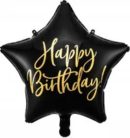 Balon foliowy Happy Birthday 40cm czarny