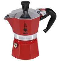 Bialetti - Moka Color: Prawdziwa włoska kawa na kuchence, Moka Pot 1 filiżanka (60 ml), aluminium, czerwony