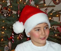 Kinder Nikolausmütze aus Plüsch Weihnachten
