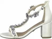 MARCO TOZZI Damen Riemchen High Heels Sandaletten Glitzer 2-88307-28, Größe:37 EU, Farbe:Beige