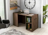 Helvetia Smart Ausziehbarer Schreibtisch Okapi Nussbaum 60x70x41-132cm