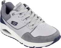 Skechers Herren Low Sneaker UNO RETRO ONE Grau Leder Synthetik Größe: 41