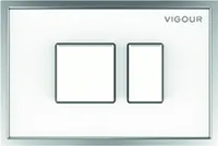 VIGOUR Betätigungsplatte AI Glas weiß Kunststoff weiß für 2-Mengen-Spülung V5AIGK
