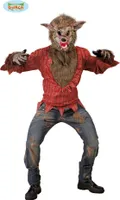 Werwolf Kostüm Erwachsene Gruselig Rot Braun, Größe: 52 - 54 (L) Farbe: Rot