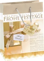sigel Weihnachts Geschenktüte "Golden Shimmer" groß