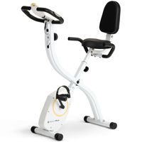 SportPlus I Heimtrainer I X-Bike, Hometrainer, Fahrrad klappbar für Zuhause, Rückenlehne, 8 Stufen, App Kompatibilität, weiß, bis 100 kg, SP-HT-1300-W-iE