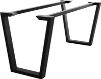 MetaloPro Tischbeine Metall, Schwerlast Stahl Schreibtisch Beine, Tischkufen Schwarz und Schrauben, Bodenschoner, Langlebig Tischgestell für Moderne Couchtisch, Esstisch, Wohnzimmer - 180x70x72 cm