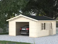 Palmako Garage Roger 23,9 m² - 44 mm - ohne Tor Grau tauchimprägniert