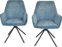 Armlehnstuhl 2er-Set Blau