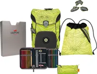 DerDieDas ErgoFlex Easy Superflash Neon Schulranzenset 5-teilig Neon Fighter neongelb