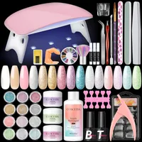 COSCELIA Acrylnagelset für Anfänger Starter Kit, Nagelfeilen Nagelstudio Set für UV Nageldesign Gelnägel Nagelset Nail Art Geschenke Frauen