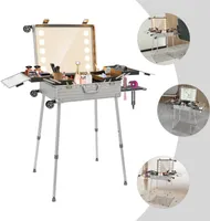 Kosmetický kufřík Cestovní kufřík Organizér na make-up s LED světlem