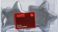 TrendLine Weihnachtskugeln Sterne bruchfest, langlebig 7 cm silber 8 Stück