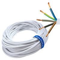 Hilark Polvinite kabel H05VV-F 5x0,75mm (5g0,75mm) Kupferleiterkabel, kabelanschluss kabel Weiß (25 Meter, weiß)