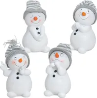 Schneemann mit Strickmütze 4er Set
