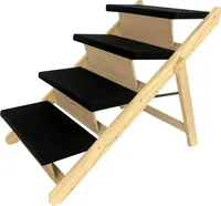 JNGLGO Hundetreppe Klappbar Hunderampe 2-in1 Haustiertreppe aus Holz Tiertreppe mit Anti-rutsch Einsatz, Petwalk Hundeleiter Auffahrrampe Für Haustiere bis zu 80 kg