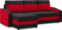 Ecksofa mit Schlaffunktion, Universelle Seite, Schwarz + Marineblau