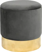 Pouf AKORD GOLDEN aus Samtstoff mit Stauraum in Graphitgrau Höhe 40 cm