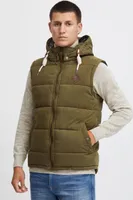 SOLID SDDry Weste Herren Weste Steppweste Outdoor Weste mit Kapuze  Stehkragen Eingrifftaschen Baumwollmischung Regular fit