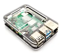 BerryBase Slim Acryl Gehäuse für Raspberry Pi 4, stackable, transparent/schwarz