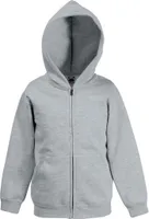 F401NK - Fruit of the Loom Kids´ Classic Hooded Sweat Jacket Heather Grey    152