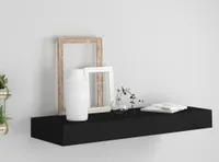 Schweberegal mit Schublade Schwarz 80x25x8 cm