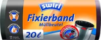 swirl Mülleimerbeutel mit Fixierband schwarz 20 Liter 15 Beutel