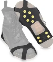 Navaris Mikro-Spikes für Schuhe - Silikon Mikro Schuhspikes mit 10 Metall Stollen - Schnee Eis Wandern Sport - Schuhkrallen für Damen Herren Kinder