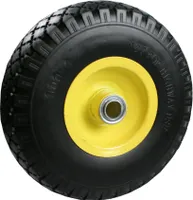 Benson Tools Rad mit PolyurethanReifen und Stahlfelge, 20mm Achse mit Kugellager, ideal für Schubkarren und Transportwagen, Größe 3.00-4, robust und langlebig