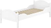 Einzelbett Kiefer weiß 90x200 Futonbett Bettrahmen Singlebett Zubehör wählbar V-60.30-09WRollrost inkl.