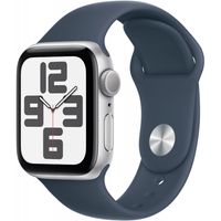 Apple Watch SE 2023 Sportarmband S/M 40 mm Aluminium GPS Smartwatch silber/sturmblau US-Ware