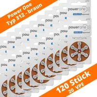 Hörgeräte Batterien Hörgerätebatterie Batterie für Hörgerät Typ 10,13,312,675 PowerOne Typ 312 20 Posten 120 Stück