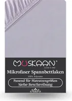 Microfaser Spannbettlaken 180x200 cm - 200x200 cm Silber Grau / Hellgrau