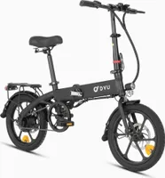 DYU A1F PRO 16" Elektrisches Fahrrad - 250W Motor 36V7.5Ah Batterie 30KM Reichweite - Schwarz