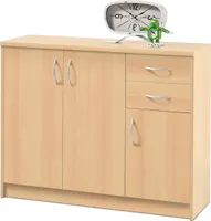 Kommode Standschrank Sideboard Beistellschrank Holzkommode Schrank "Olli V" Buche
