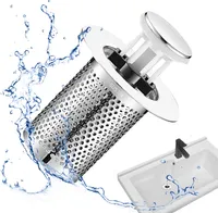 2 in 1 Abflussstopfen Waschbecken mit Haarsieb, Edelstahl Abflussfilter, Universal Pop Up Waschbeckenstöpsel