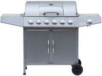 El Fuego Gasgrill / Grillwagen Dayton 6+1 silber Grillfläche 69x35cm