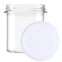 Sturzgläser 350 ml | 8 Stück | Weiß Deckel | Marmeladengläser, Einmachgläser, Sturzglas, Einweckgläser, Vorratsgläser, Gurkengläser, Einmachglas