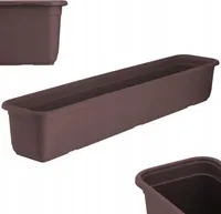 KADAX "Evron" kvetináč, plastový balkónový kvetináč, kvetináč na balkón, parapet, kvetináč, 80 cm, hnedý