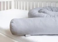 400 cm Nestchenschlange 100% GRAU Baumwolle Multifunktion PREMIUM Bettschlange Zierkissen Bettrolle Dekokissen Zugluftstopper Top GESCHENK